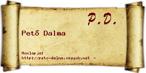 Pető Dalma névjegykártya